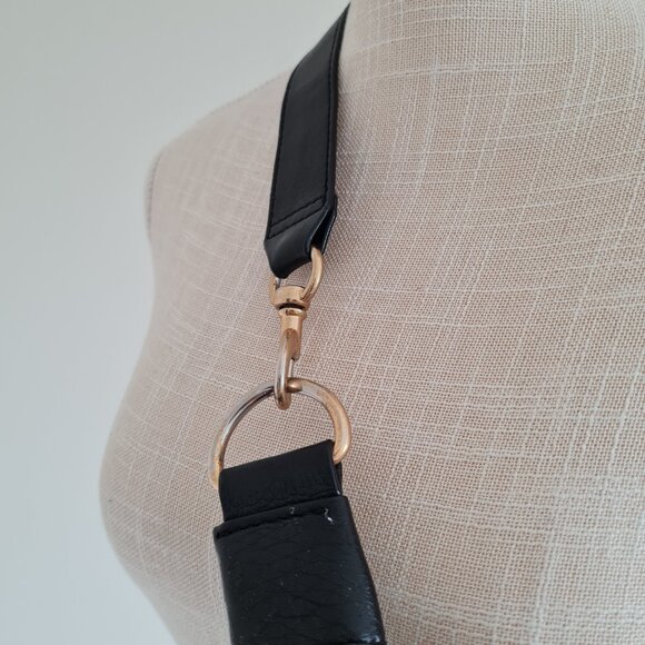 Rebecca Minkoff Bree Belt Bum Bag Fanny Pack Pebbled Leather Black Zip Crossbody - Picture 4 of 11